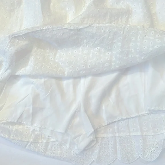 Pink Lily Ruffle Lace Romper Dress White Size Small - Picture 7 of 10